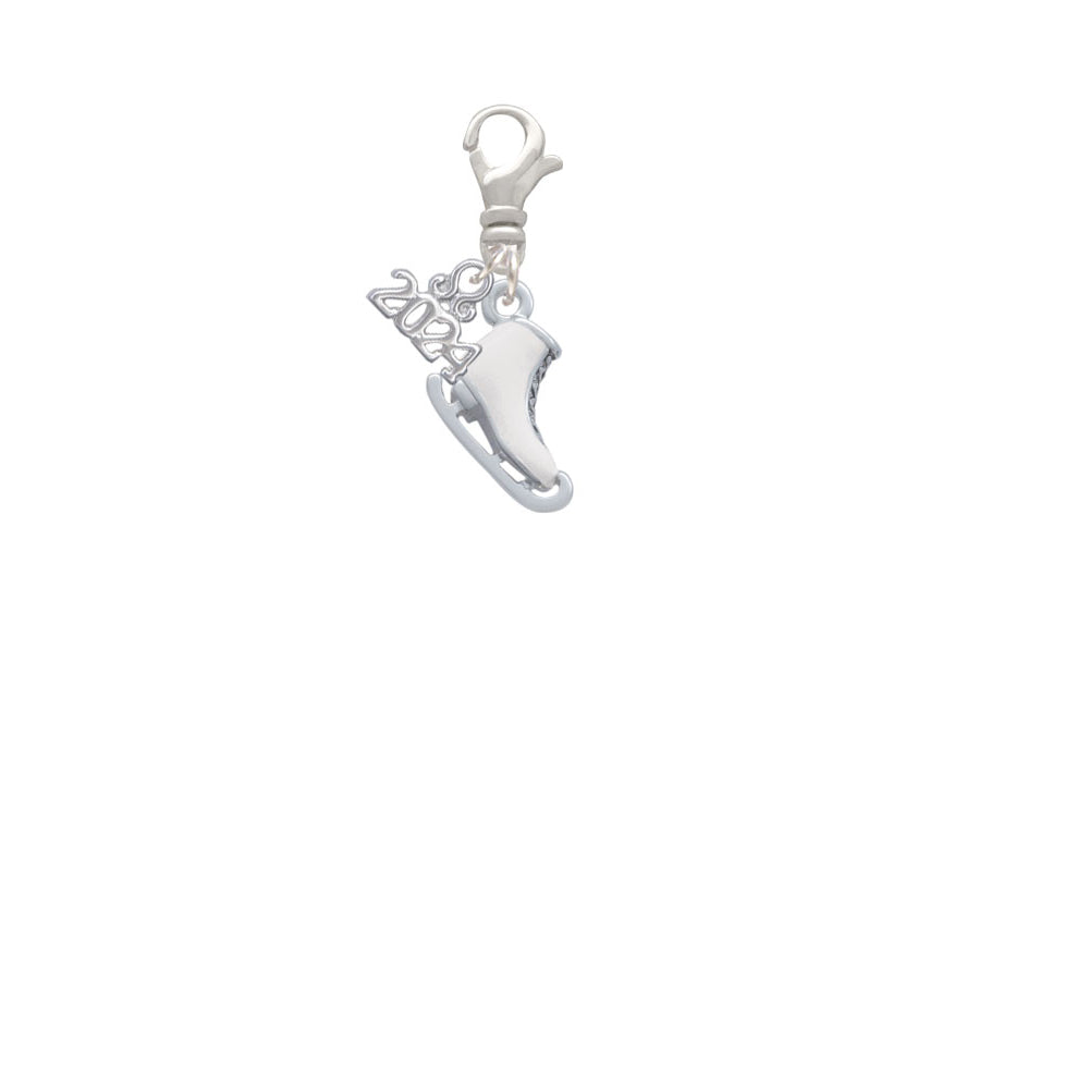 Delight Jewelry Plated 3-D Ice Skate Clip on Charm with Year 2024 Image 2
