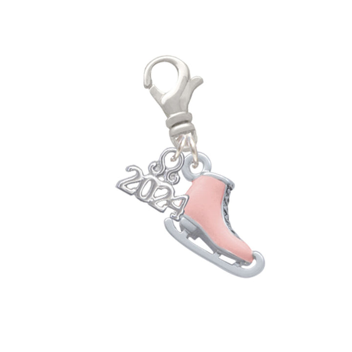 Delight Jewelry Plated 3-D Ice Skate Clip on Charm with Year 2024 Image 6