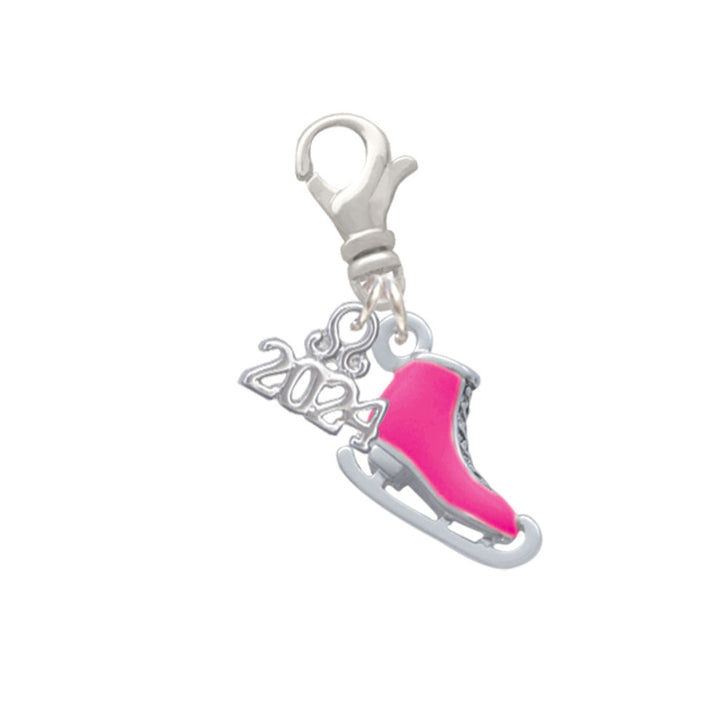 Delight Jewelry Plated 3-D Ice Skate Clip on Charm with Year 2024 Image 7
