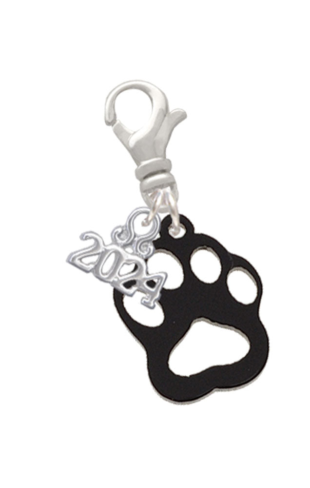 Delight Jewelry Acrylic Small Paw Clip on Charm with Year 2024 Image 1