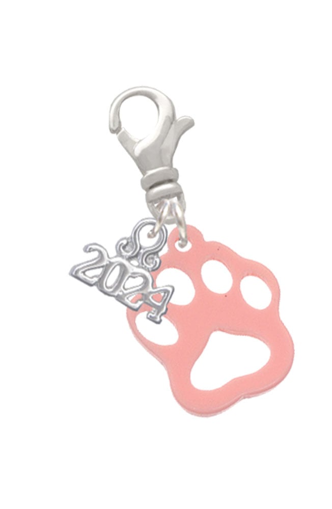 Delight Jewelry Acrylic Small Paw Clip on Charm with Year 2024 Image 2