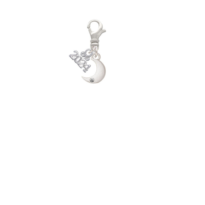 Delight Jewelry Plated Small Crescent Moon Clip on Charm with Year 2024 Image 2