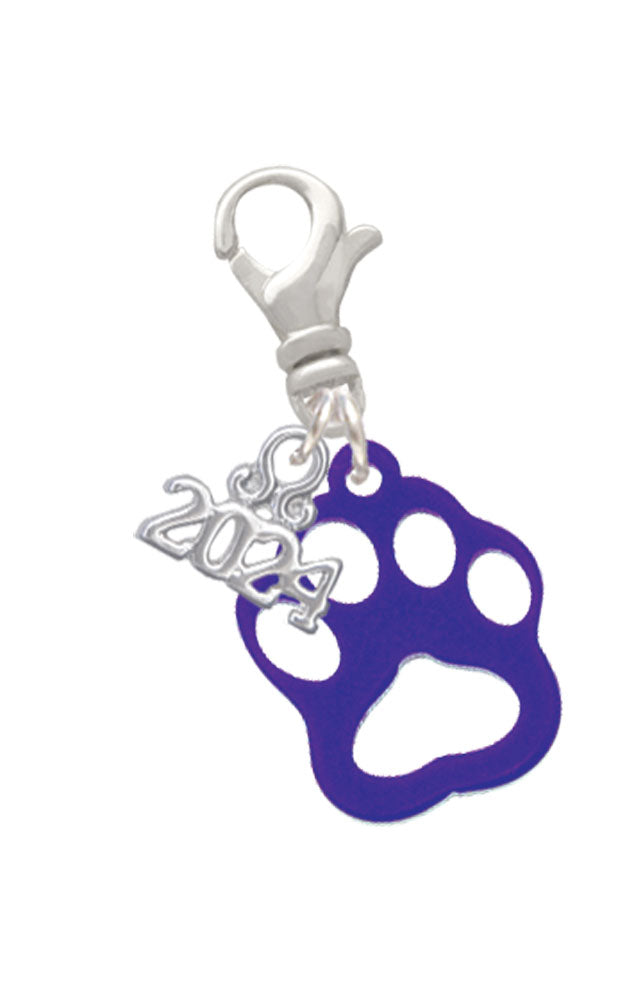Delight Jewelry Acrylic Small Paw Clip on Charm with Year 2024 Image 4