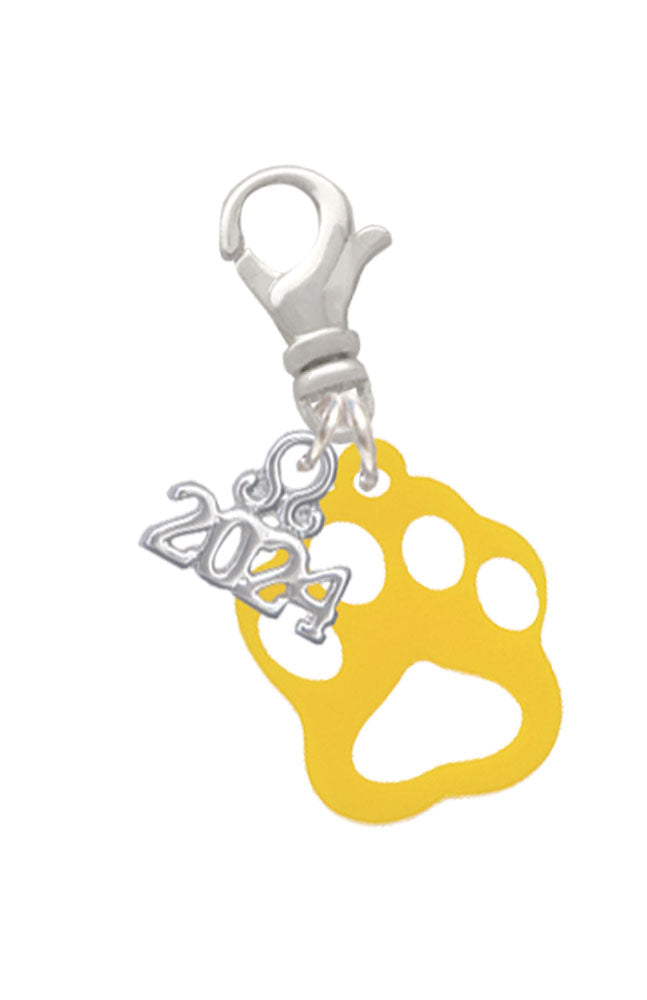 Delight Jewelry Acrylic Small Paw Clip on Charm with Year 2024 Image 6