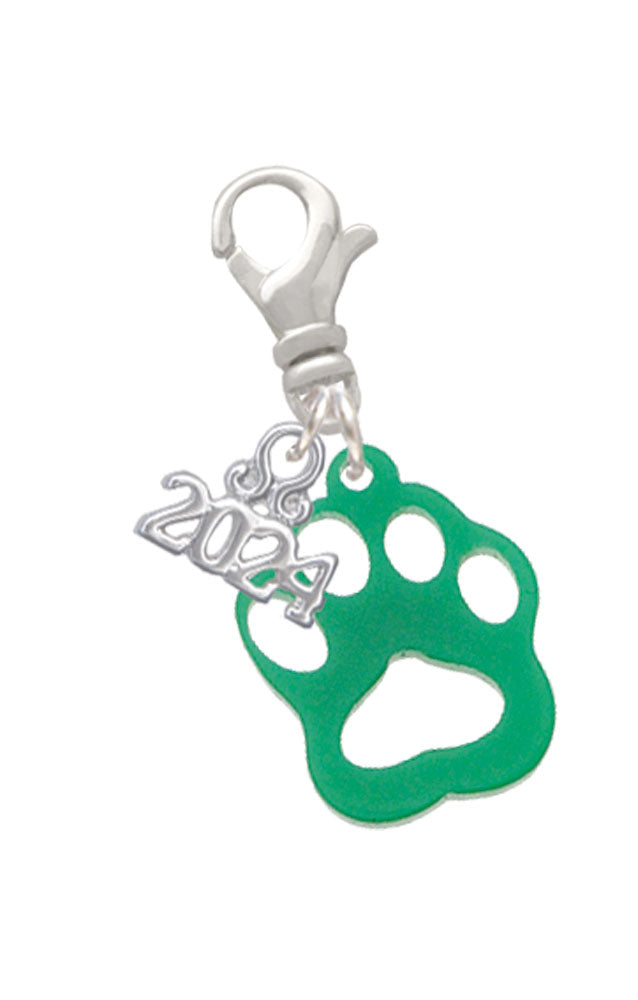 Delight Jewelry Acrylic Small Paw Clip on Charm with Year 2024 Image 7