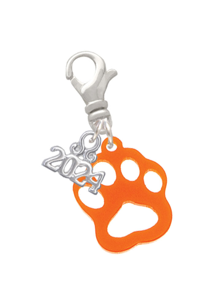 Delight Jewelry Acrylic Small Paw Clip on Charm with Year 2024 Image 8