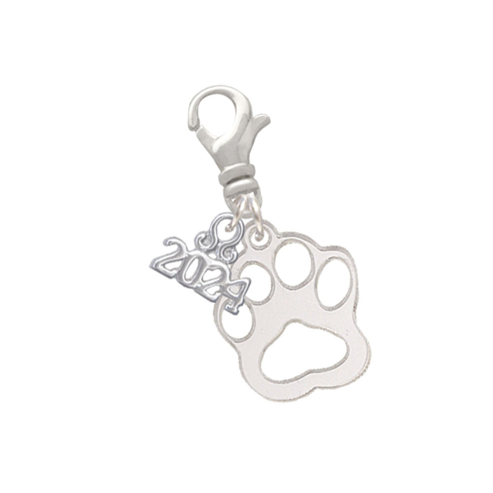 Delight Jewelry Acrylic Small Paw Clip on Charm with Year 2024 Image 9