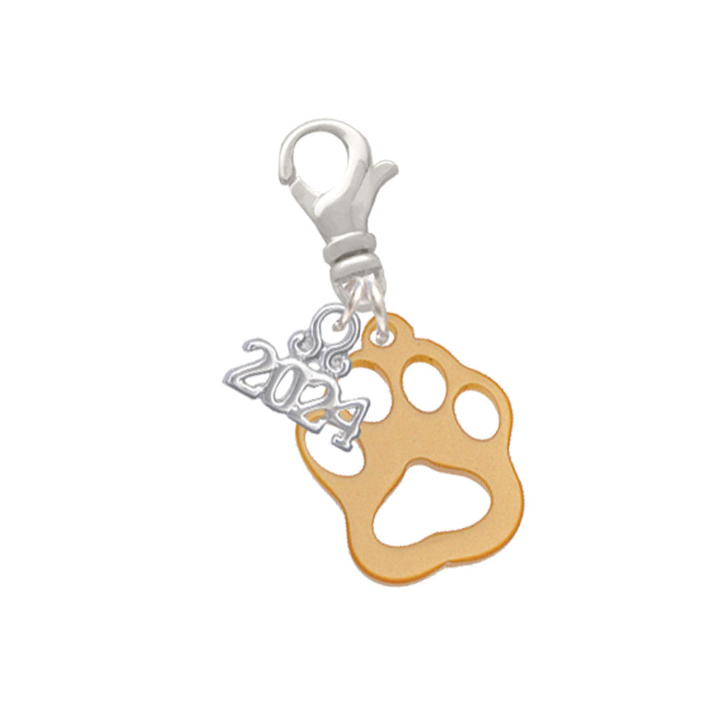 Delight Jewelry Acrylic Small Paw Clip on Charm with Year 2024 Image 10