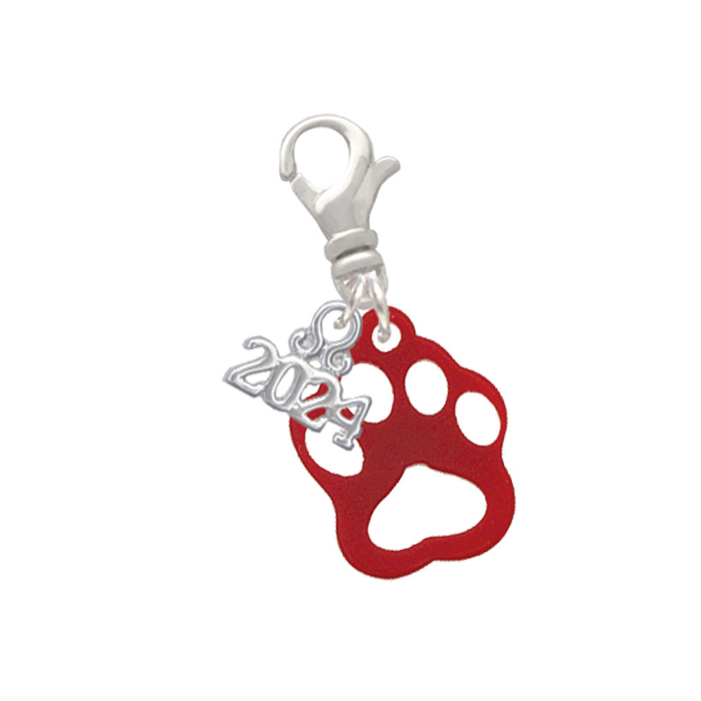 Delight Jewelry Acrylic Small Paw Clip on Charm with Year 2024 Image 11
