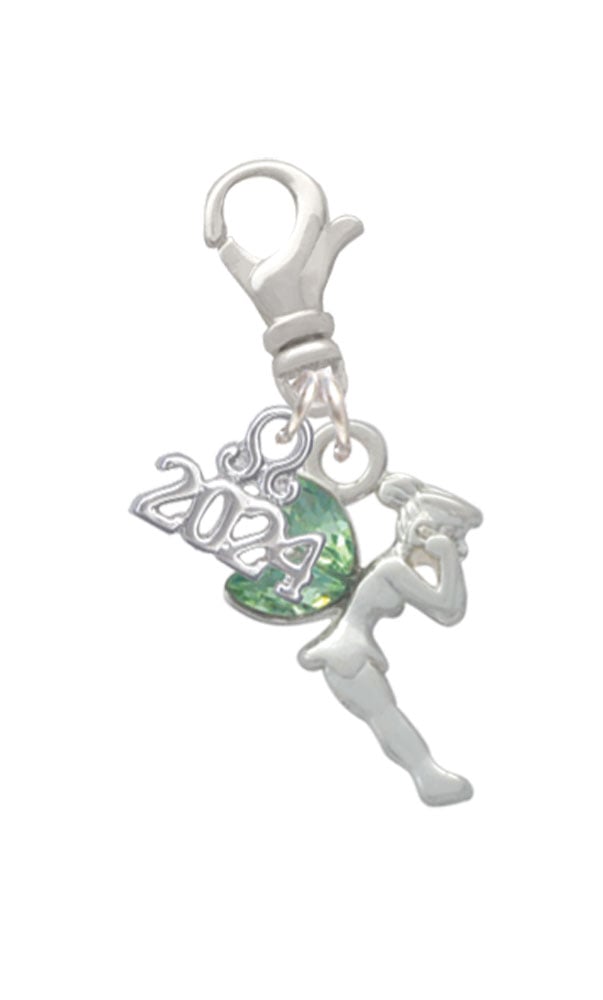 Delight Jewelry Silvertone Small Fairy with Resin Wings Clip on Charm with Year 2024 Image 1
