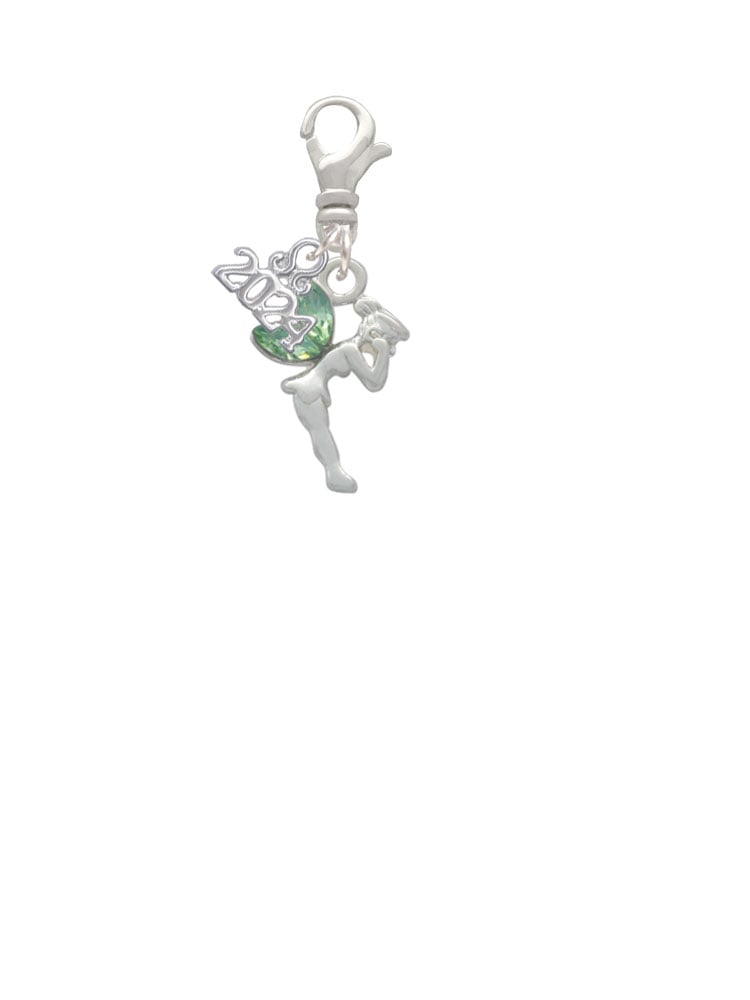 Delight Jewelry Silvertone Small Fairy with Resin Wings Clip on Charm with Year 2024 Image 2