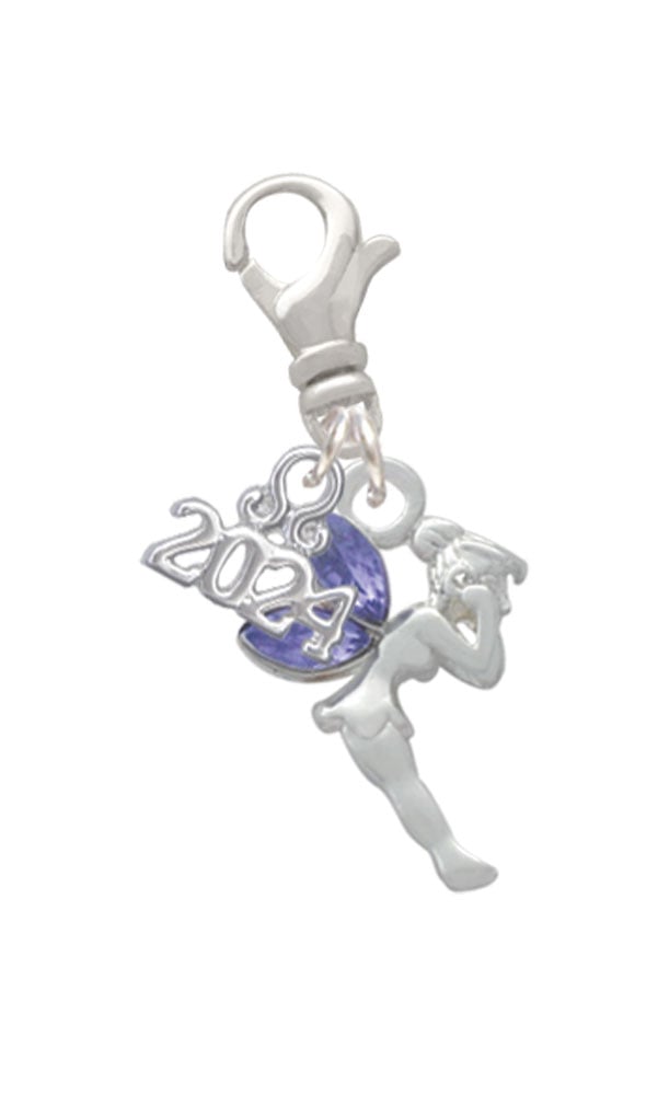 Delight Jewelry Silvertone Small Fairy with Resin Wings Clip on Charm with Year 2024 Image 6