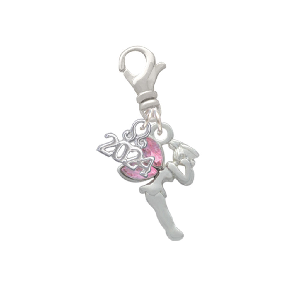 Delight Jewelry Silvertone Small Fairy with Resin Wings Clip on Charm with Year 2024 Image 7