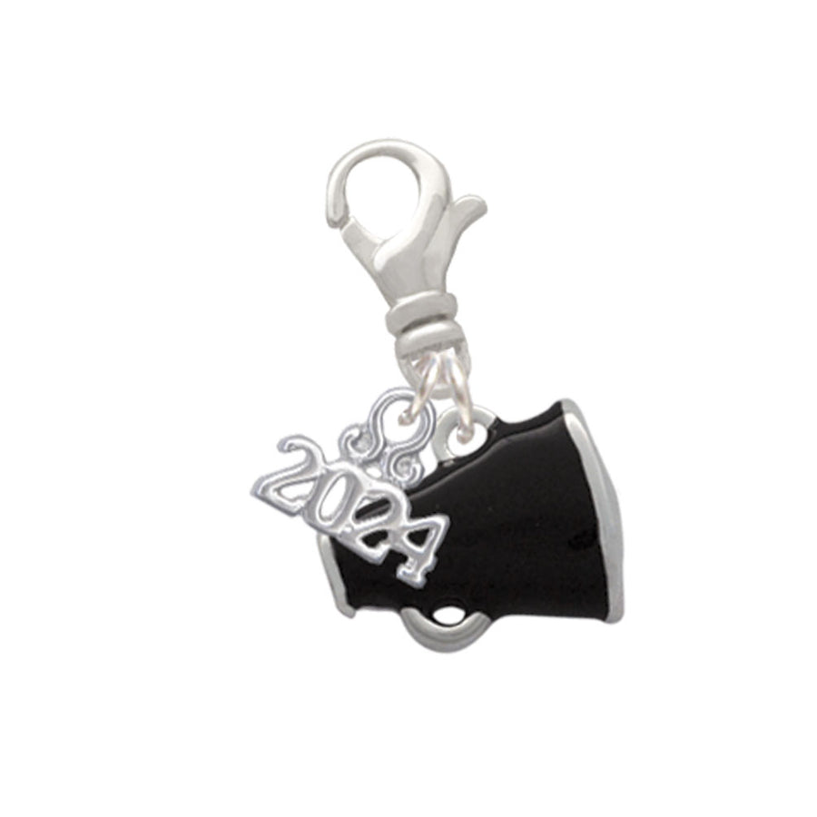 Delight Jewelry Silvertone Small Color Megaphone Clip on Charm with Year 2024 Image 1