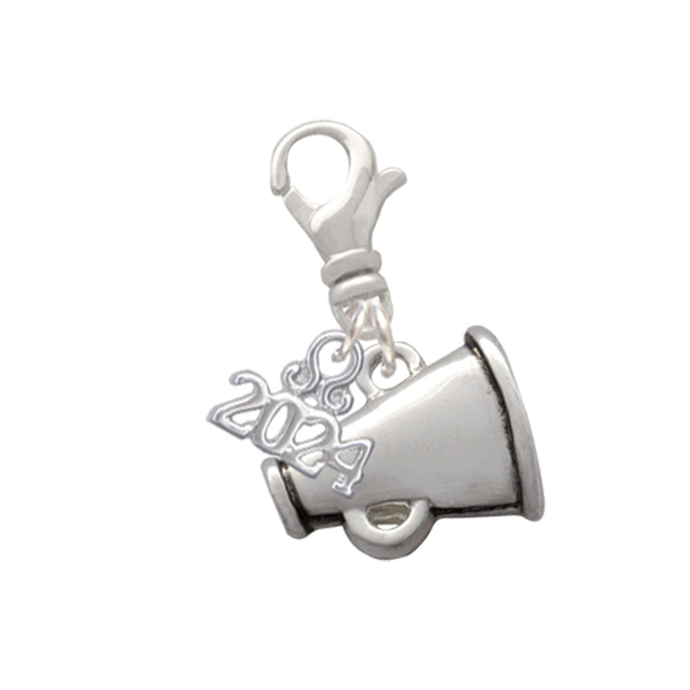 Delight Jewelry Silvertone Small Color Megaphone Clip on Charm with Year 2024 Image 2