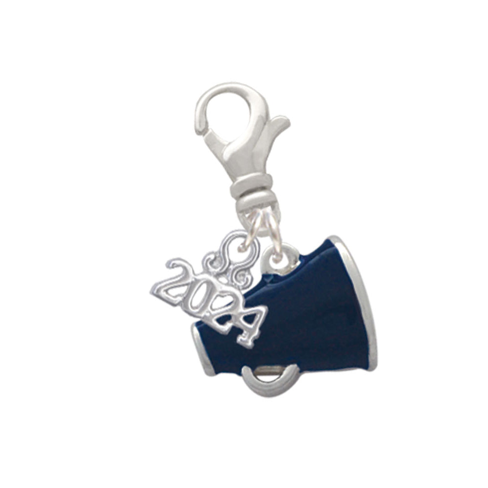 Delight Jewelry Silvertone Small Color Megaphone Clip on Charm with Year 2024 Image 3