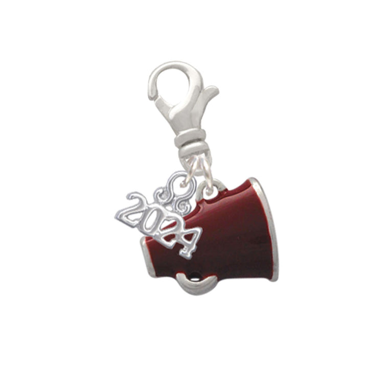 Delight Jewelry Silvertone Small Color Megaphone Clip on Charm with Year 2024 Image 4