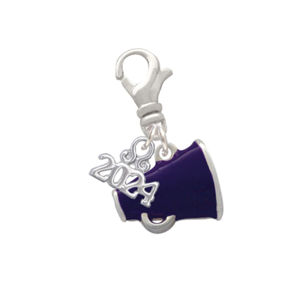 Delight Jewelry Silvertone Small Color Megaphone Clip on Charm with Year 2024 Image 7