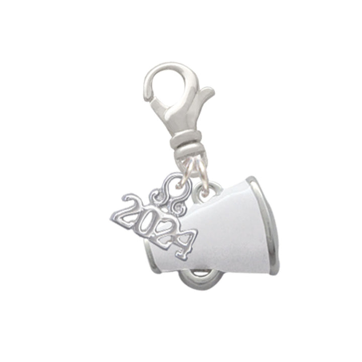 Delight Jewelry Silvertone Small Color Megaphone Clip on Charm with Year 2024 Image 9