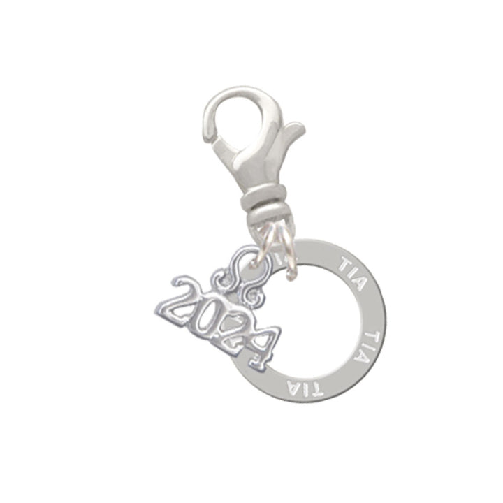Delight Jewelry Silvertone Familia Eternity Ring Clip on Charm with Year 2024 Image 1