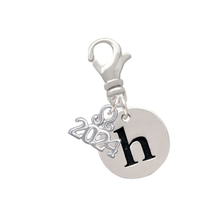 Delight Jewelry Silvertone Disc Initial - Clip on Charm with Year 2024 Image 6