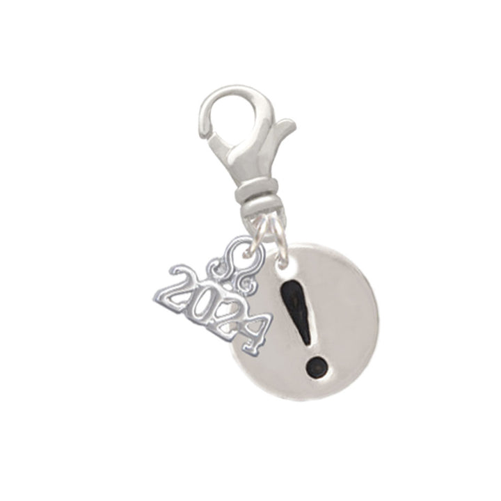 Delight Jewelry Silvertone Disc - Symbol - Clip on Charm with Year 2024 Image 8
