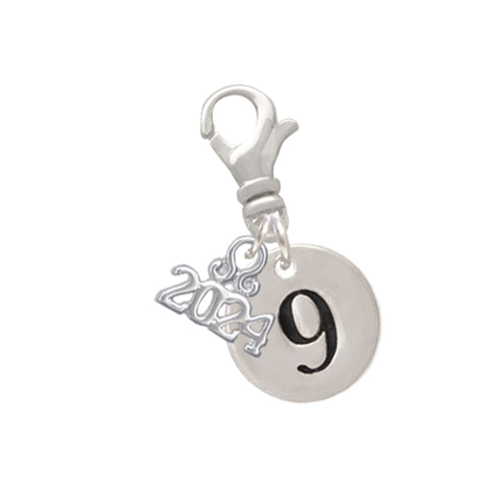Delight Jewelry Silvertone Disc Number - Clip on Charm with Year 2024 Image 10