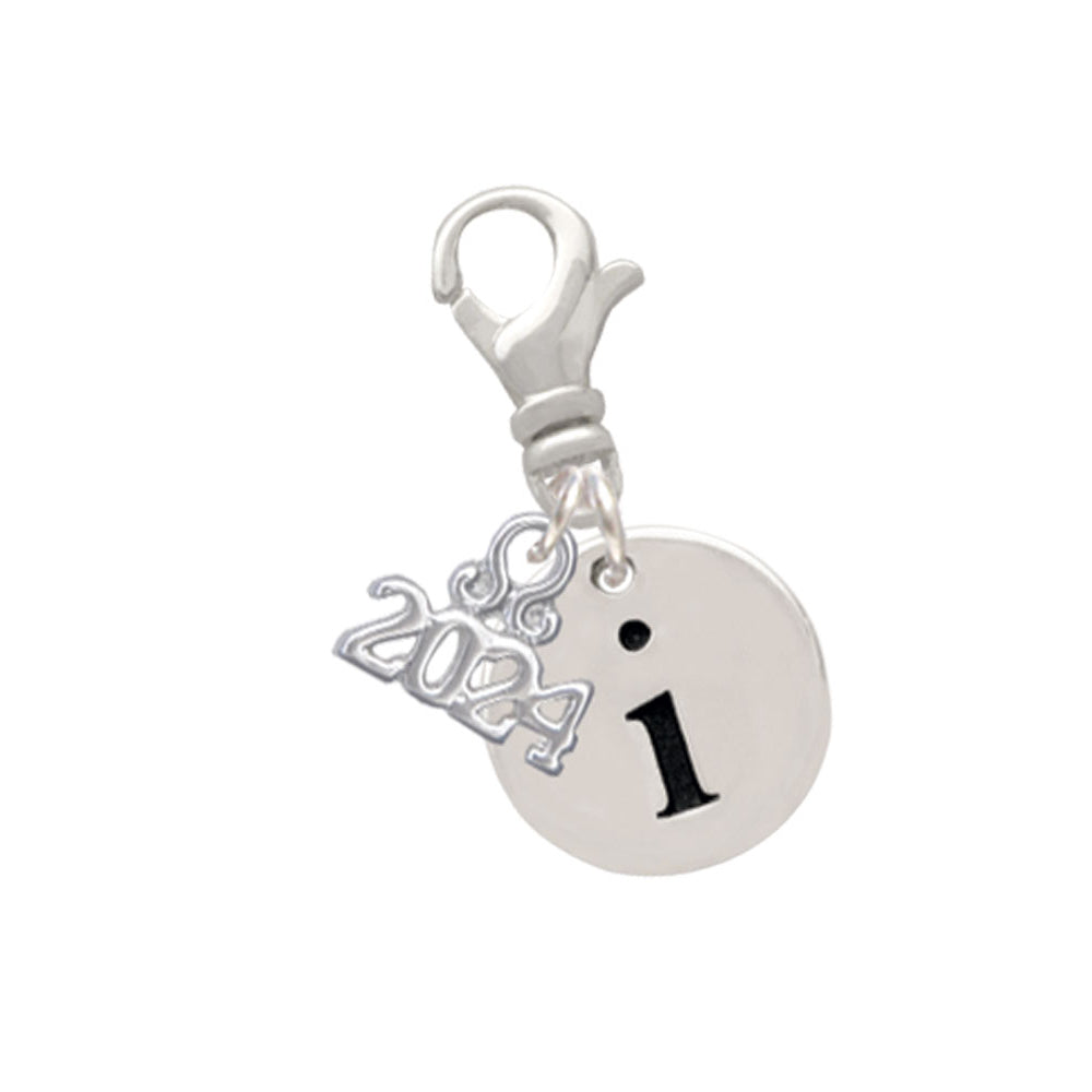 Delight Jewelry Silvertone Disc Initial - Clip on Charm with Year 2024 Image 7