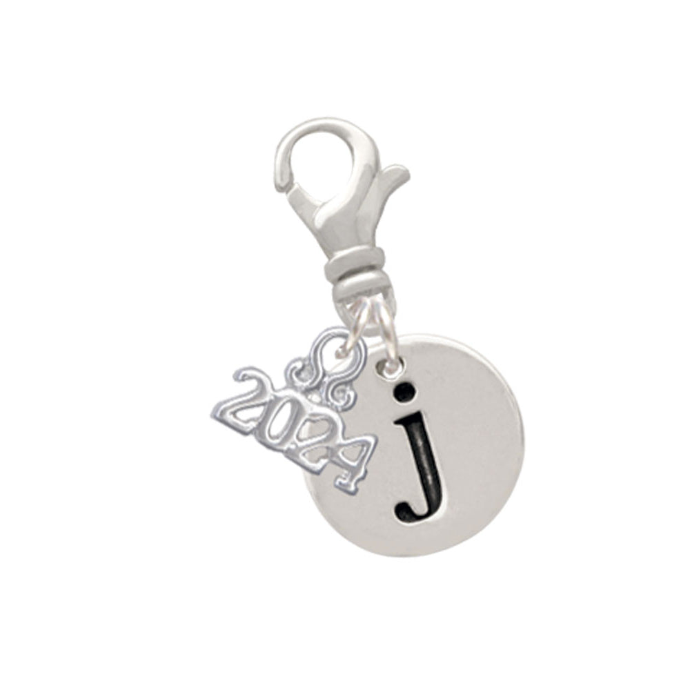 Delight Jewelry Silvertone Disc Initial - Clip on Charm with Year 2024 Image 8
