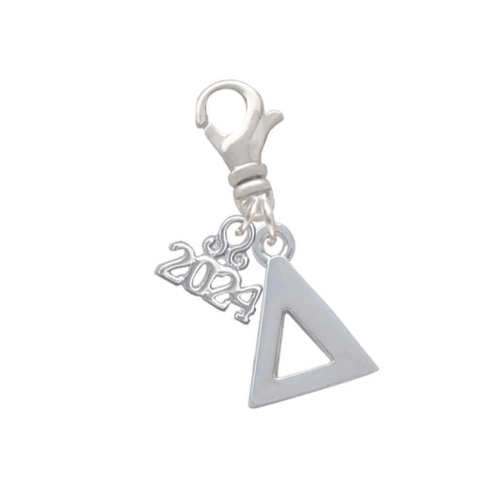 Delight Jewelry Silvertone Large Greek Letter - Clip on Charm with Year 2024 Image 3