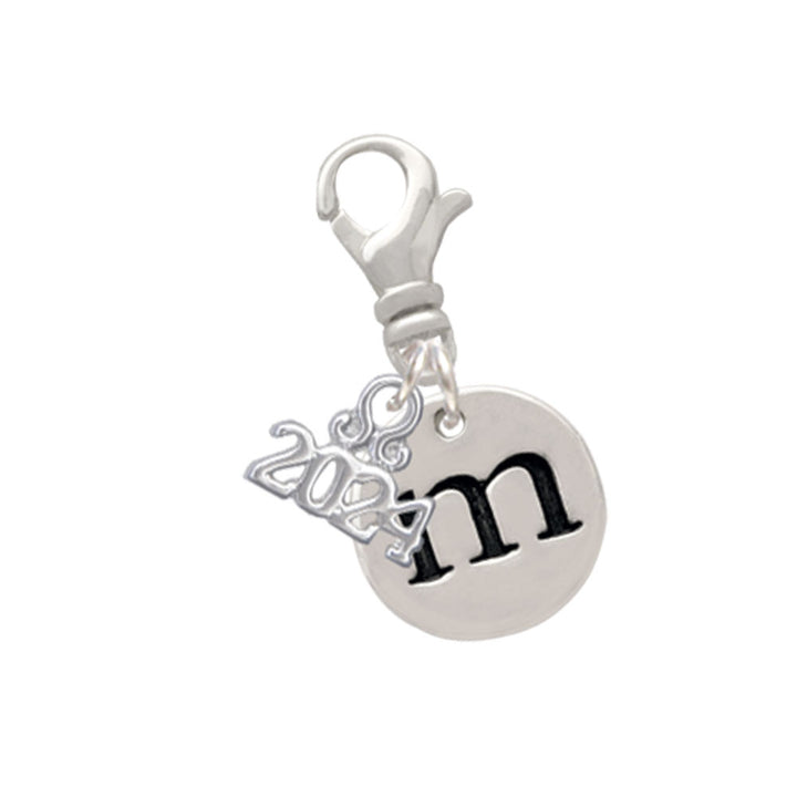 Delight Jewelry Silvertone Disc Initial - Clip on Charm with Year 2024 Image 11