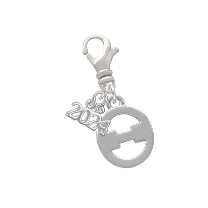 Delight Jewelry Silvertone Large Greek Letter - Clip on Charm with Year 2024 Image 4