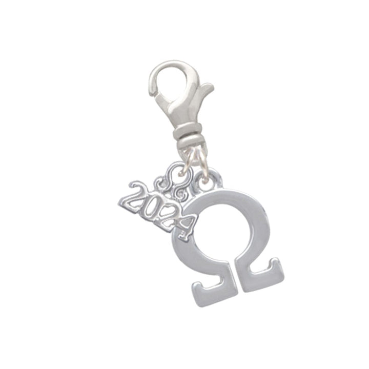 Delight Jewelry Silvertone Large Greek Letter - Clip on Charm with Year 2024 Image 1