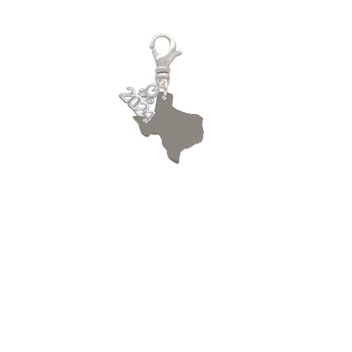 Delight Jewelry Stainless Steel Texas Shape - Clip on Charm with Year 2024 Image 2