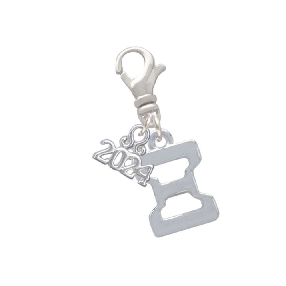Delight Jewelry Silvertone Large Greek Letter - Clip on Charm with Year 2024 Image 9