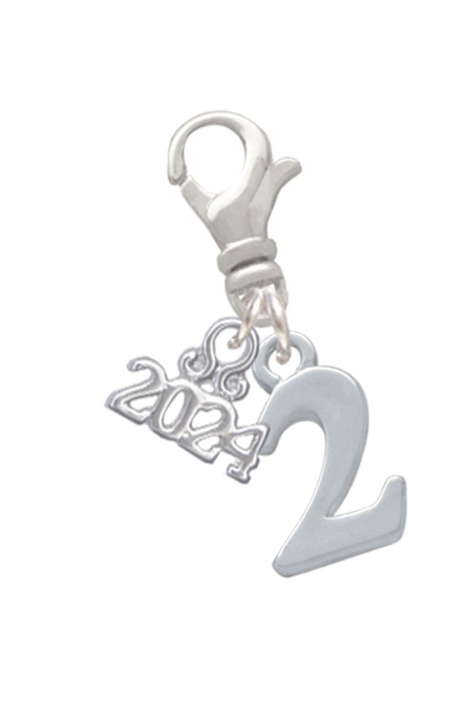 Delight Jewelry Silvertone Number - Clip on Charm with Year 2024 Image 2