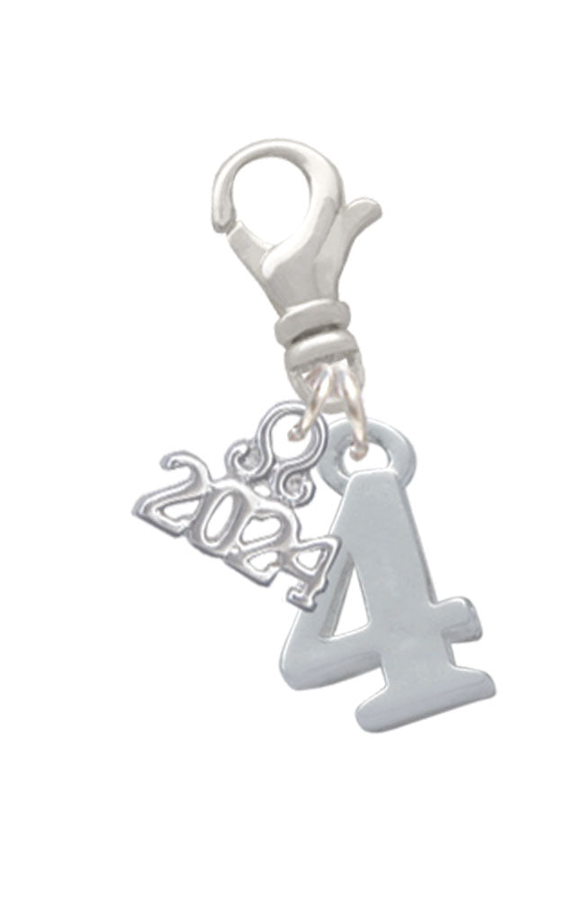 Delight Jewelry Silvertone Number - Clip on Charm with Year 2024 Image 4