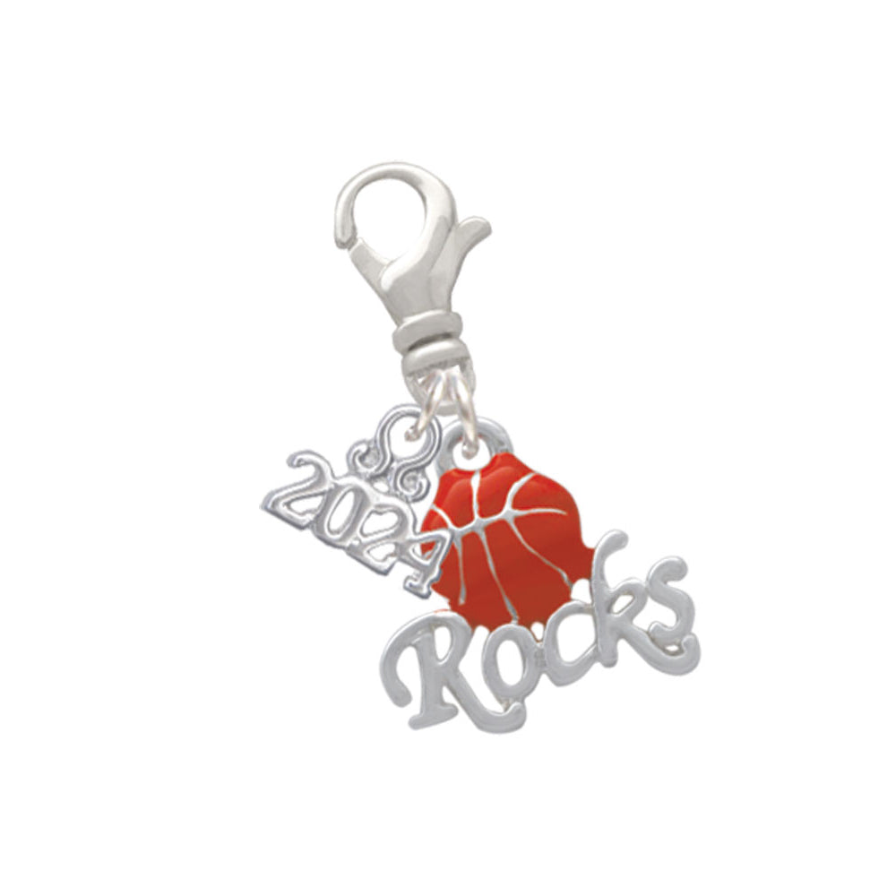 Delight Jewelry Silvertone Enamel Sports Rocks Clip on Charm with Year 2024 Image 1