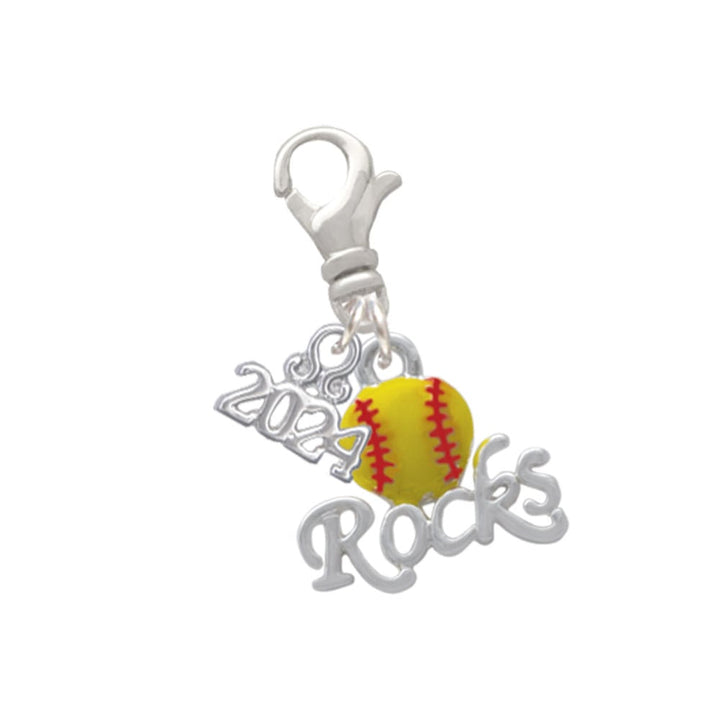 Delight Jewelry Silvertone Enamel Sports Rocks Clip on Charm with Year 2024 Image 4