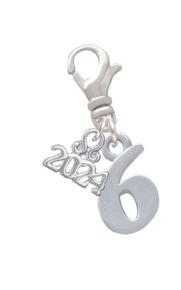 Delight Jewelry Silvertone Number - Clip on Charm with Year 2024 Image 6