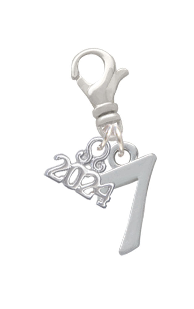Delight Jewelry Silvertone Number - Clip on Charm with Year 2024 Image 7