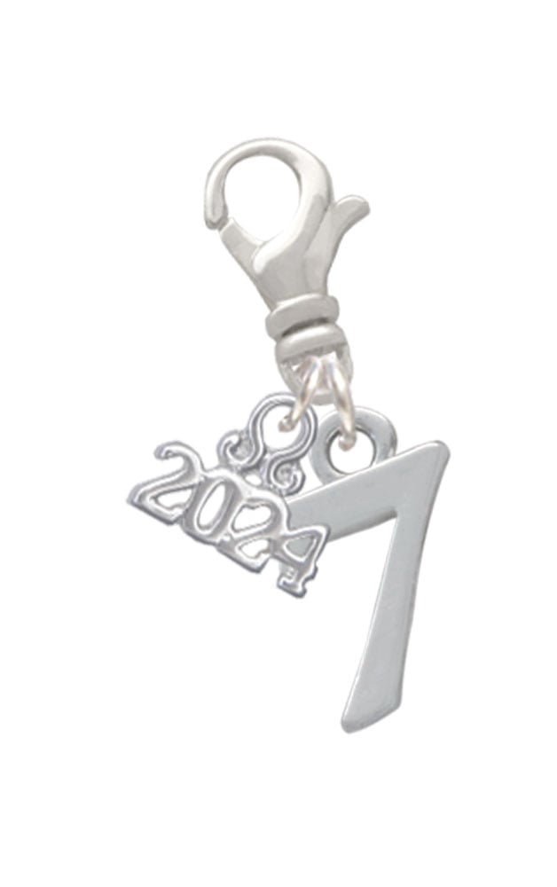 Delight Jewelry Silvertone Number - Clip on Charm with Year 2024 Image 1