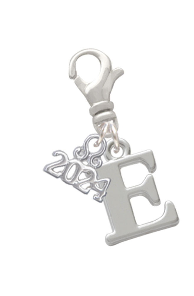 Delight Jewelry Silvertone Large Initial - Clip on Charm with Year 2024 Image 4