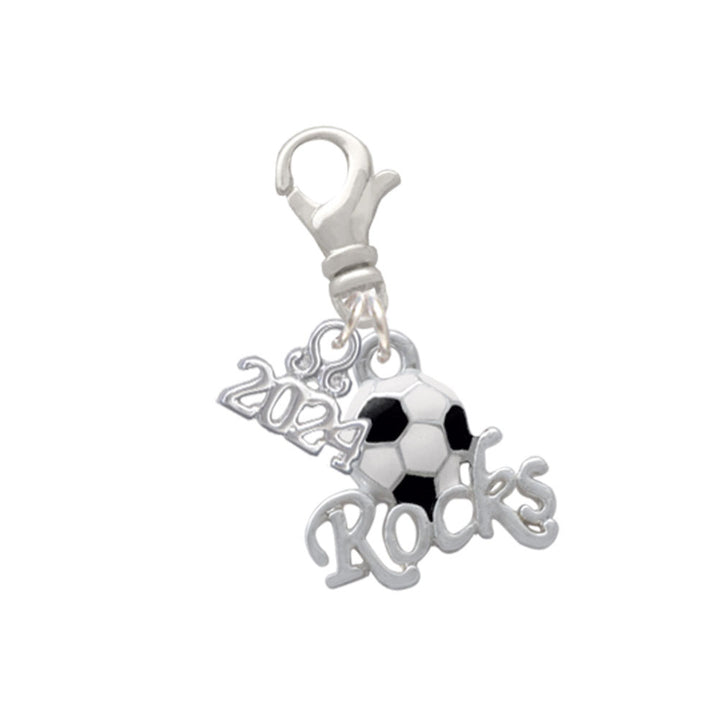Delight Jewelry Silvertone Enamel Sports Rocks Clip on Charm with Year 2024 Image 6