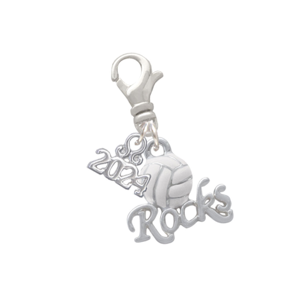 Delight Jewelry Silvertone Enamel Sports Rocks Clip on Charm with Year 2024 Image 7