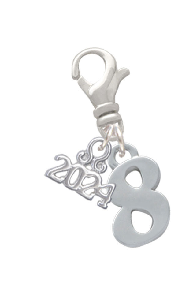 Delight Jewelry Silvertone Number - Clip on Charm with Year 2024 Image 8