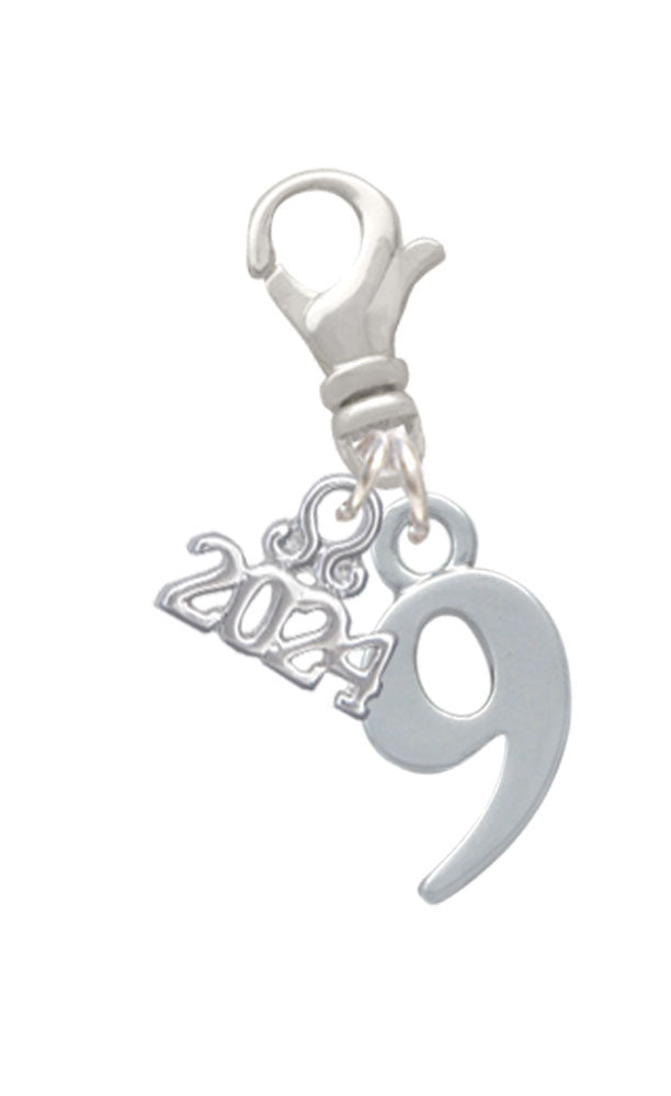 Delight Jewelry Silvertone Number - Clip on Charm with Year 2024 Image 9