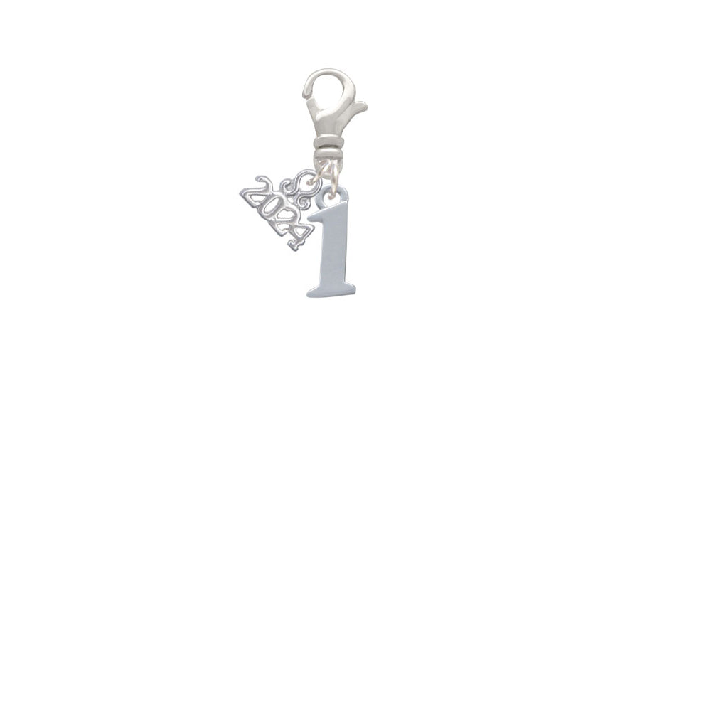 Delight Jewelry Silvertone Number - Clip on Charm with Year 2024 Image 11