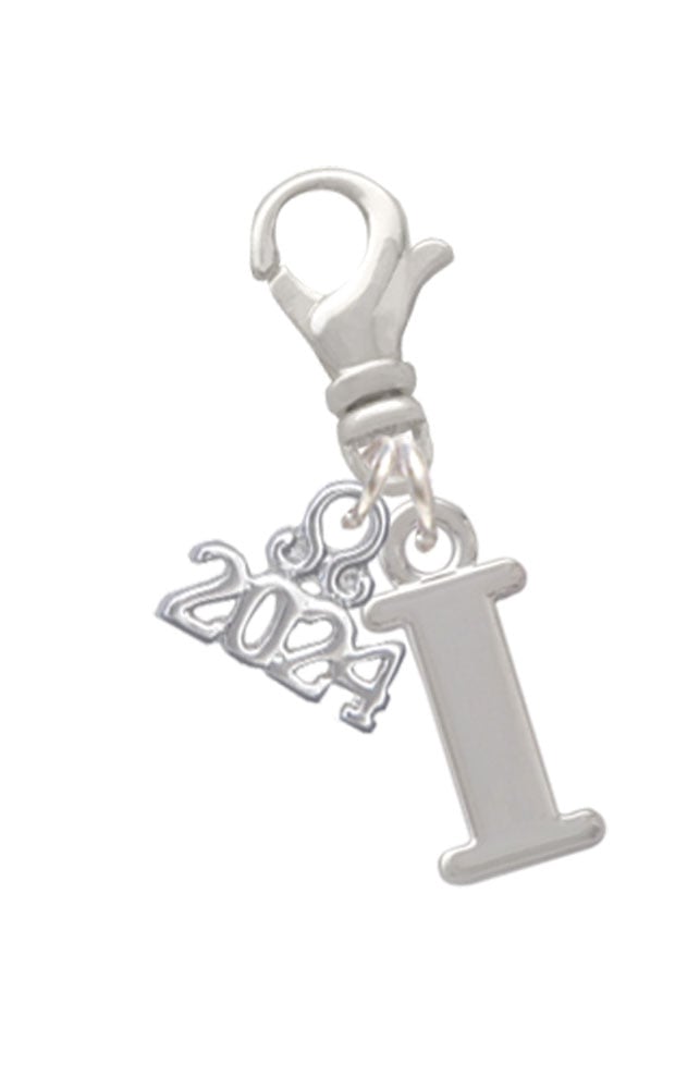 Delight Jewelry Silvertone Large Initial - Clip on Charm with Year 2024 Image 9