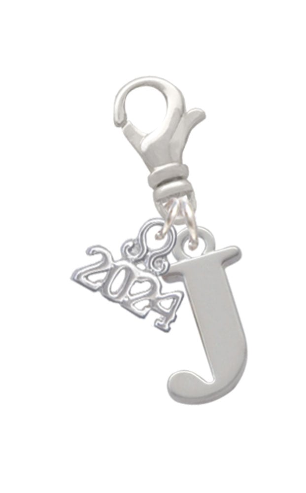 Delight Jewelry Silvertone Large Initial - Clip on Charm with Year 2024 Image 10